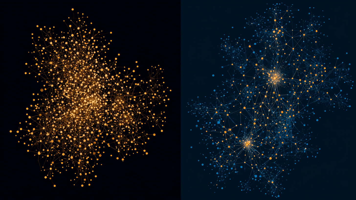 Emergent Structure - from flat network to organized clusters